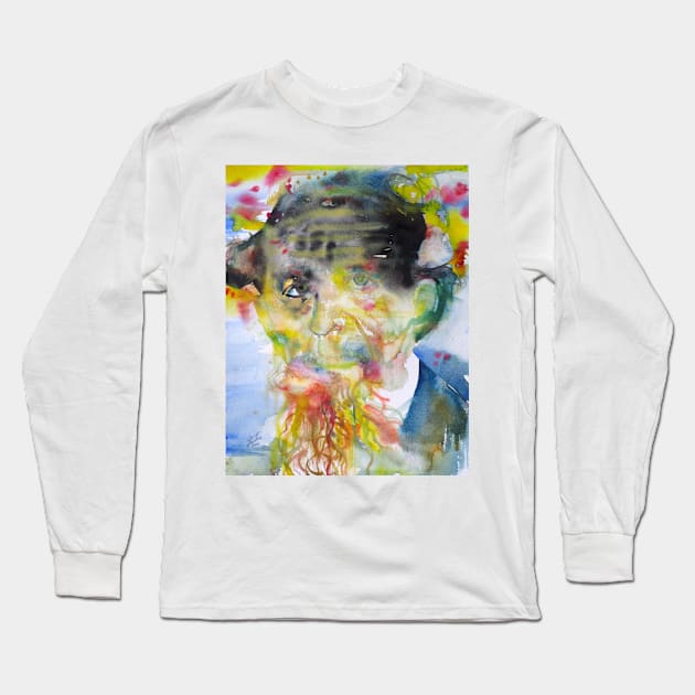 CHARLES DICKENS - watercolor portrait .1 Long Sleeve T-Shirt by lautir